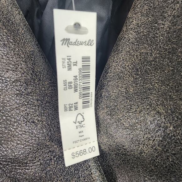 NEW Madewell Distressed Leather Oversized Motorcycle Jacket - Picture 10 of 15